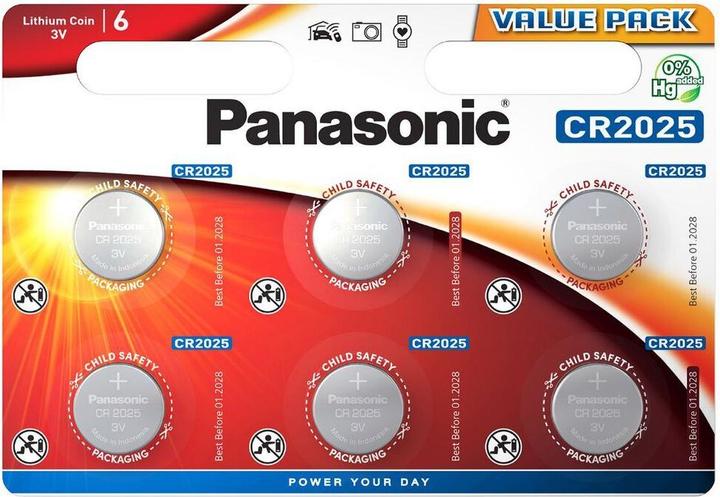 Produktbild Panasonic Lithium Power CR2025 (6 Stk., CR2025, 165 mAh)