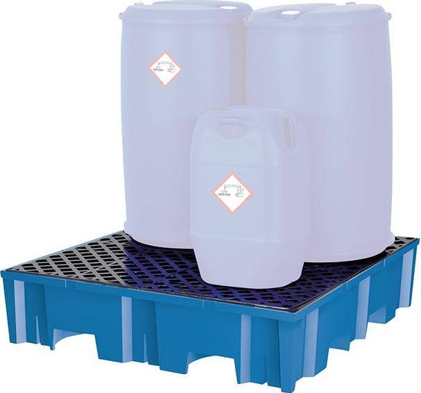 Produktbild asecos PE-Auffangwanne für 200-l-Fässer, Tragfähigkeit 950 kg/m²