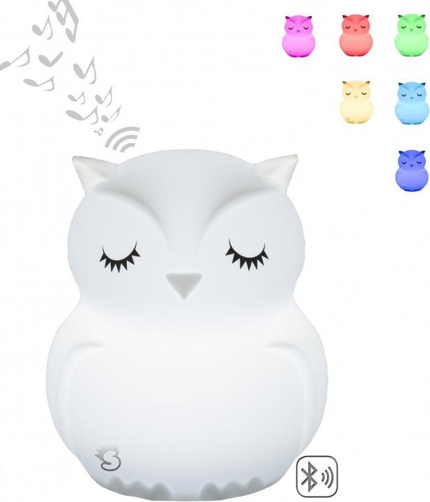 MesMed Lampada in silicone a colori cangianti con altoparlante Bluetooth Gufo fluorescente HU HU