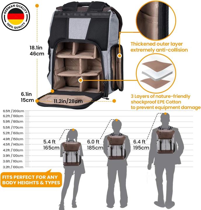 Produktbild Tarion Kamerarucksack (Kamera Schultertasche, 18 l)