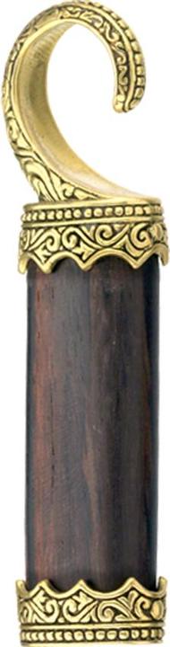 Star Piercing Ohrgewicht vergoldet aus Narra Holz (Messing, Organisch)