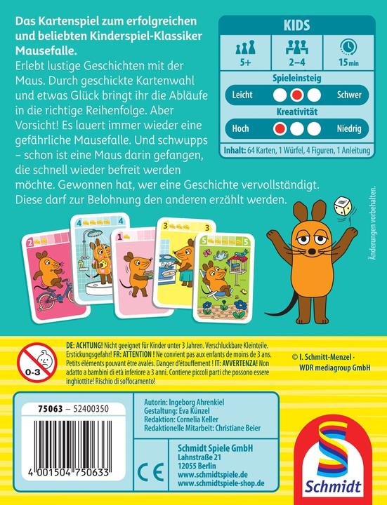 Actual product image Schmidt Spiele Die Maus, Raus aus der Mausefalle (d) (German)