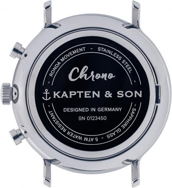 Produktbild Kapten & Son Chrono Silver Blue Brown Croco Leather (Analoguhr, 40 mm)