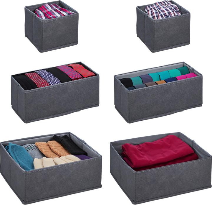 Image du produit Relaxdays Jeu de 6 organisateurs de tiroirs (28 x 28 x 12 cm, 8.50 l)