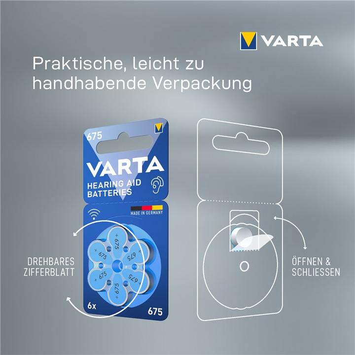 Image du produit Varta Pile auditive 675 6 pièces (6 pcs, 675, 640 mAh)