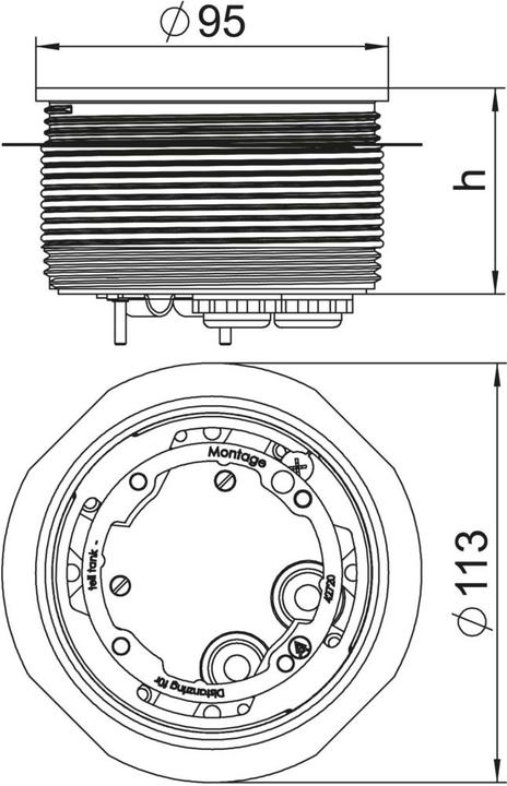 Produktbild OBO Bettermann OBO US80 DB 38 Unterflur-Auslass bis 60mm Zn f.DB-Plattendic
