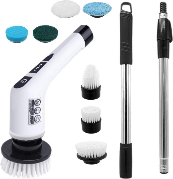 Hermex 7in1 Elektrische Reinigungsbürste Schrubber Reinigungswerkzeug Bürste Scrubber (1 Stk.)