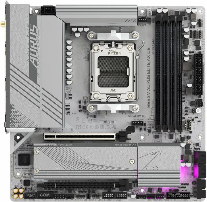 Image du produit Gigabyte B650M Aorus Elite AX ICE (AM5, AMD B650, mATX)