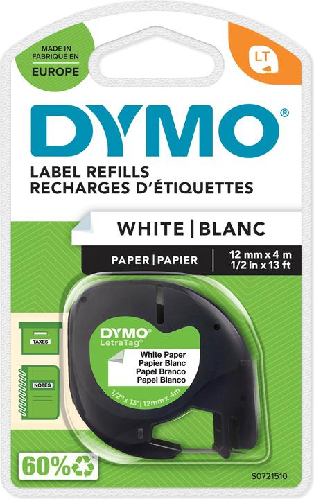 Produktbild Dymo Papierband schwarz auf weiss (1.20 cm, Weiss)