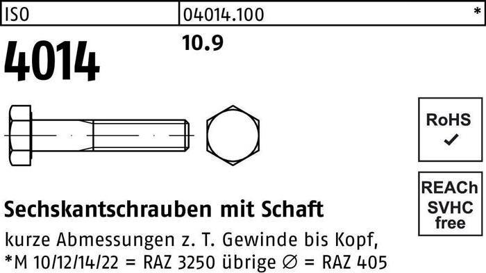 Image du produit Reyher Vis à tête hexagonale ISO 4014 avec tige M 30 x 260 10.9 (1 Vis par pièce)