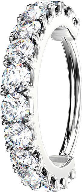 Actual product image Star Piercing Micro Piercing Ring silver Crystal Bow silver (Brass)