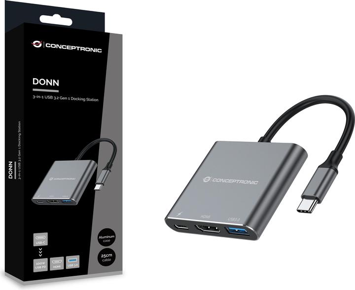 Conceptronic USB Typ-C zu (HDMI, USB Typ-C, USB-A, 25 cm)