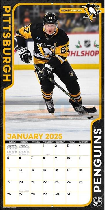 Image du produit NHL - Pittsburgh Penguins - Calendrier mural d'équipe 30,5 x 30,5 cm 2025 (30,5 x 30,5 cm, Français, Italien, Espagnol, Allemand, Anglais)