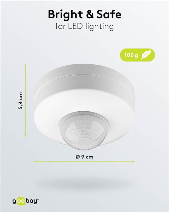 Actual product image Goobay Ceiling, wall PIR motion detector (12 m)