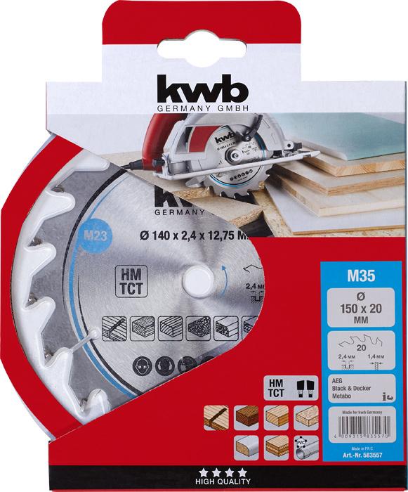 Produktbild kwb Kreissägeblatt HM Mittel Ø 150x20 Z20