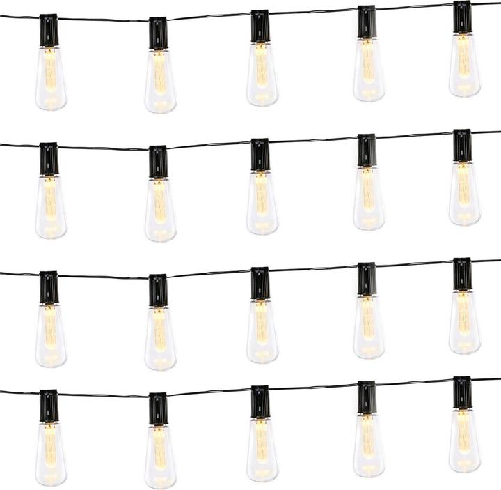 Immagine prodotto Grundig 2er-Set Solar-LED-Lichterkettee mit 10 warmweissen LED Glühbirnen, 3,35 m (3.35 m)