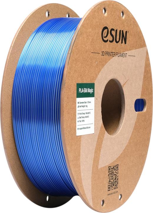 Image du produit eSUN EPLA-SILK MAGIC 1,75mm BLUE SILVER 1kg (PLA, 1.75 mm, 1000 g, Multicolore)