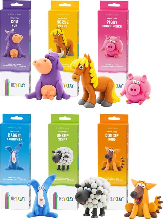 Produktbild TM Toys Hey Clay Tiere 3 Dosen ass., d/e