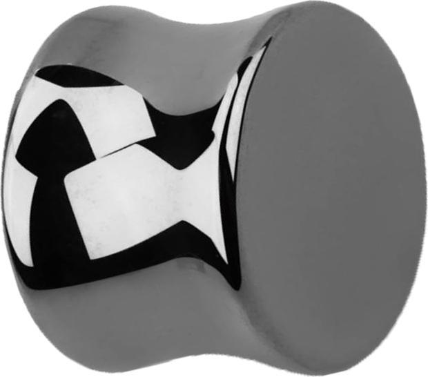 Star Piercing Flared Plug aus Hämatit Stein (ohne Messing, Mineralisch)
