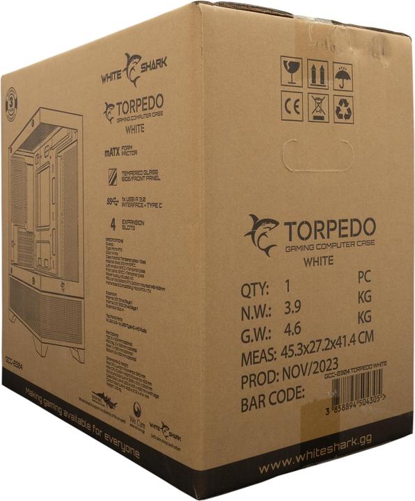 Actual product image White Shark Shark GCC-2304 Torpedo White + 3 Fan Vector