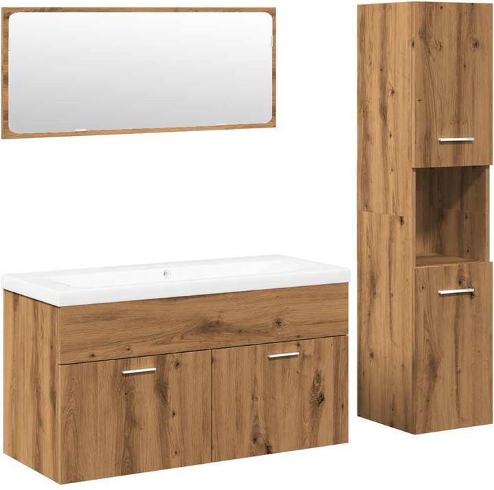 Produktbild VidaXL 4-tlg. Badmöbel-Set Artisan-Eiche Holzwerkstoff Badmöbelset