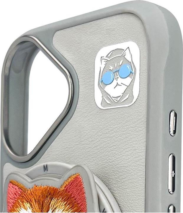 Produktbild Nimmy Glasses Cool Cat MagSafe case for iPhone 16 grey (Apple iPhone 16)
