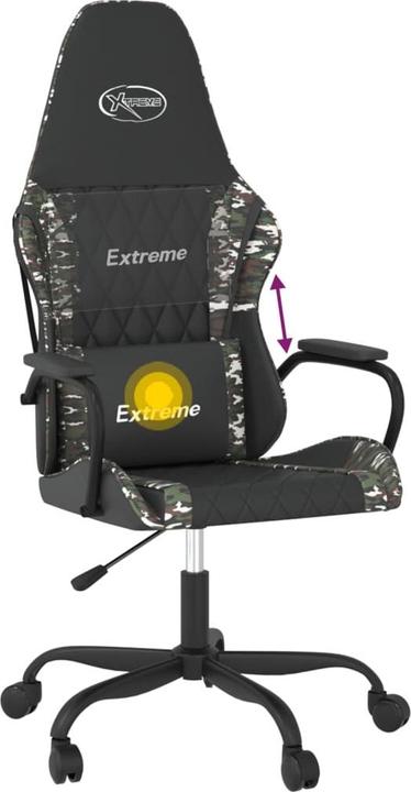 Image du produit VidaXL Gaming-Stuhl mit Massagefunktion Schwarz Tarnfarben