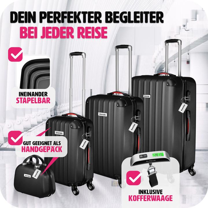Immagine prodotto tectake Set di valigie rigide Cleo 4 pezzi con valigetta (95 l, L (90 - 115l))