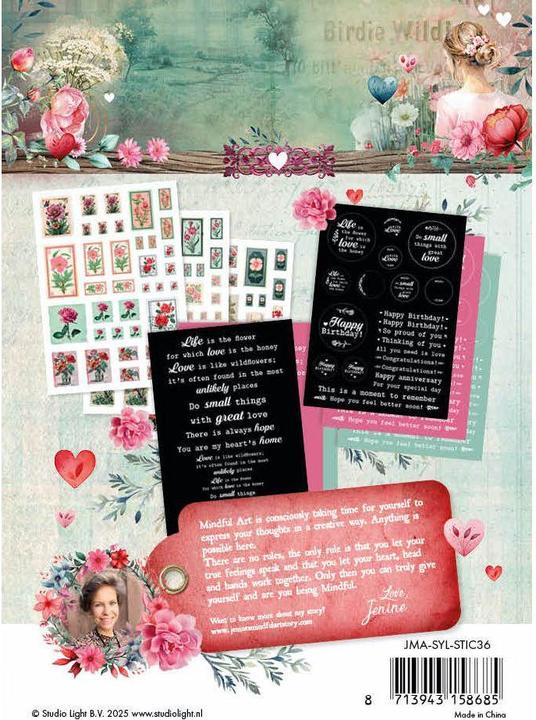 Produktbild art by marlene Stickers Postage Stamp & Quotes "Sending you Love" 9 Blatt