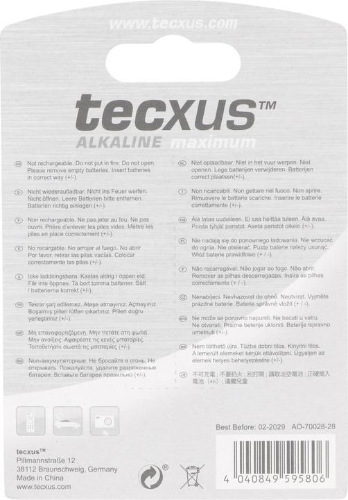 Immagine prodotto Tecxus LR23 (2 pz., LR23, 55 mAh)