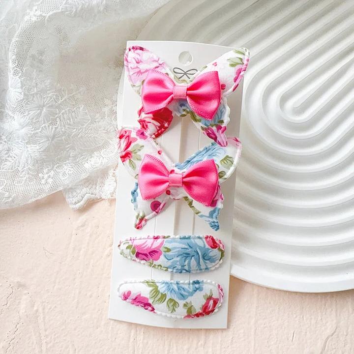 Immagine prodotto Activity Board 4 Stück elegante Schleifen-Haarspangen - Polyester, geflochtene, florale und einfarbige Designs (4 pz.)