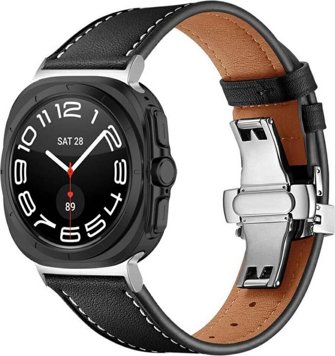 Produktbild Cover-Discount Galaxy Watch Ultra (47mm) - Lederarmband Ersatz mit Butterfly Verschluss (Leder)