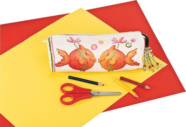 Actual product image VBS Pencil case with zipper, natural cotton, 22 cm