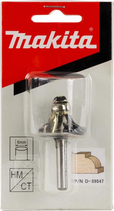 Actual product image Makita Milling cutter round edges 6mm
