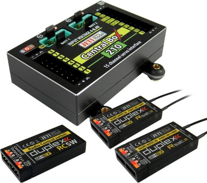 Actual product image Jeti Battery backer Central Box 210 + 2x Rsat2 + Magentic SW