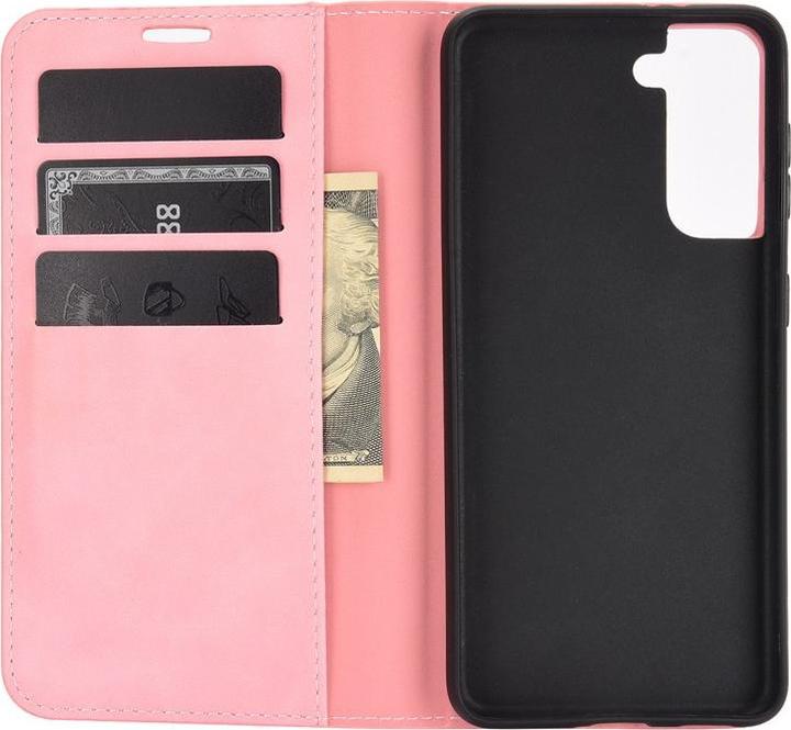 Actual product image Cover-Discount Galaxy S21 - Silky Stand Flip Case Cover pink (Samsung Galaxy S21)