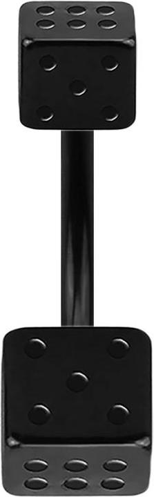 Star Piercing Banane schwarz mit zwei Würfel (ohne Messing, Chirurgenstahl 316L)