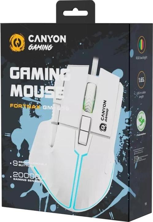 Actual product image Canyon Fortnax GM-636, 9keys Gaming wired mouse,Sunplus up to 20000, Huano 5million switch, RGB (Cable)