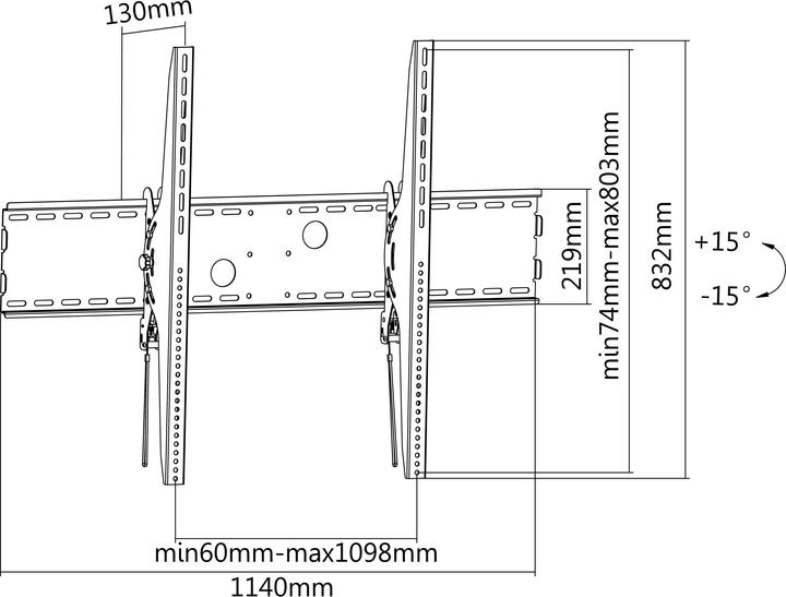 Image du produit equip 152,4cm 60 pouces-254cm 100 pouces Tilt Curved TV Wall Mount Bracket (Mur, 100", 100 kg)