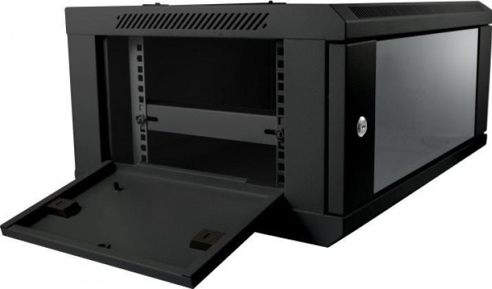 Actual product image Allnet 19 wall-mounted housing 9U W600 / D450mm 1-piece *black* SMC series (9 RU, 19 inch rack)