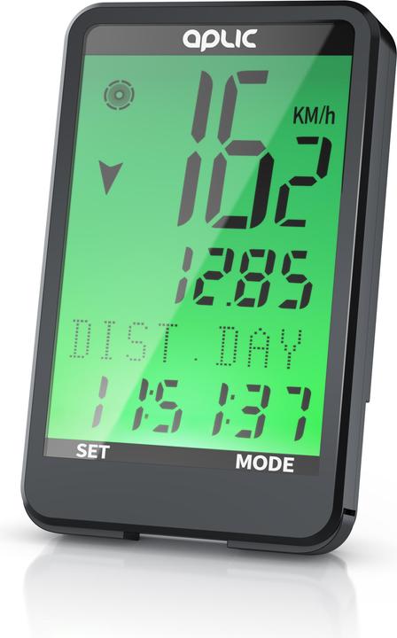 Aplic Velocomputer, Fahrradcomputer, 17 Funktionen, kabellos, inkl. Geschwindigkeitssensor, Tachometer