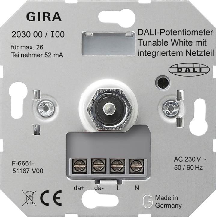 Produktbild Gira DALI-Potentiometer Tun.WH Netzt.Einsatz 203000