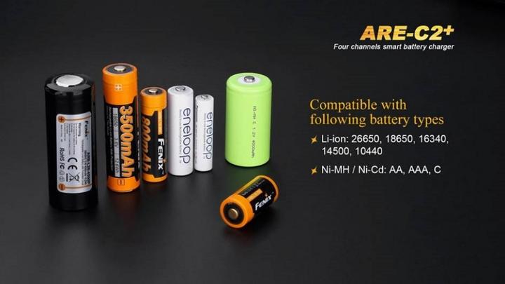 Actual product image Fenix ARE-C2+ LED device (18650, CR123A, AAA, AA)