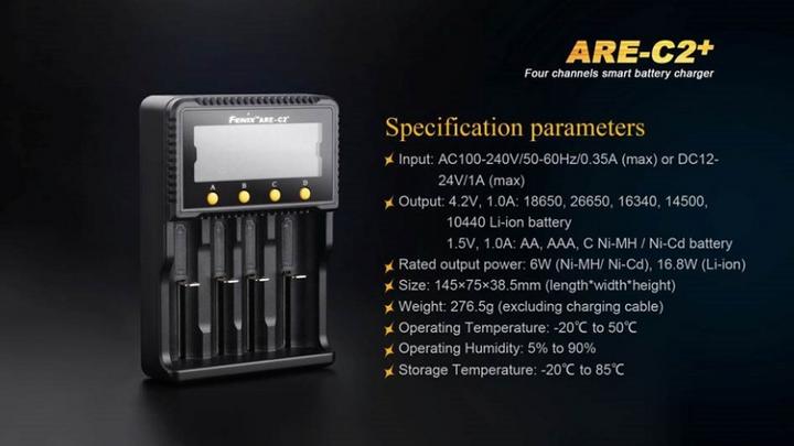 Actual product image Fenix ARE-C2+ LED device (18650, CR123A, AAA, AA)