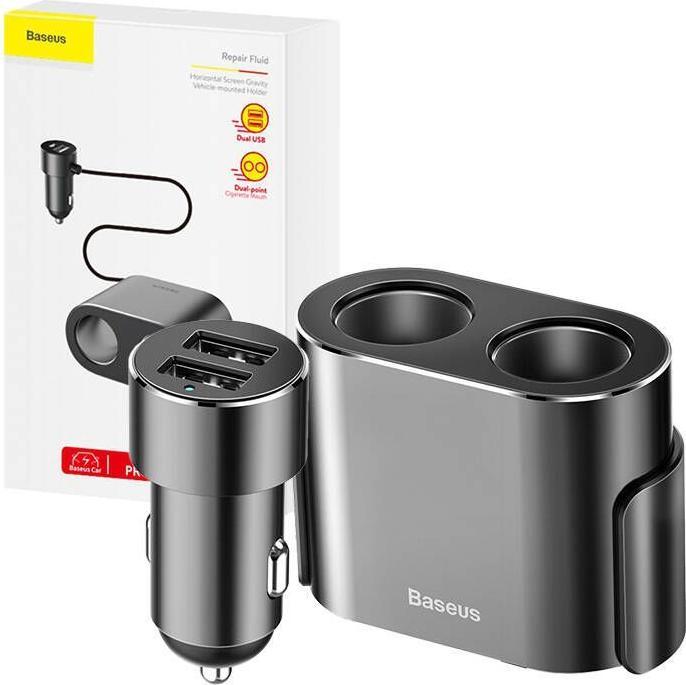 Actual product image Baseus High Efficiency One to Two Cigarette LighterBlack
