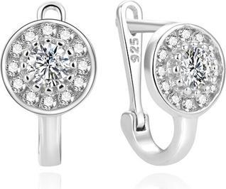 Actual product image Beneto Fashion silver earrings with zircons AGUC2189L (L)