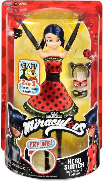 Actual product image Bandai MIRACULOUS Poupée Ladybug avec Outfit Transformation 26 cm 4+