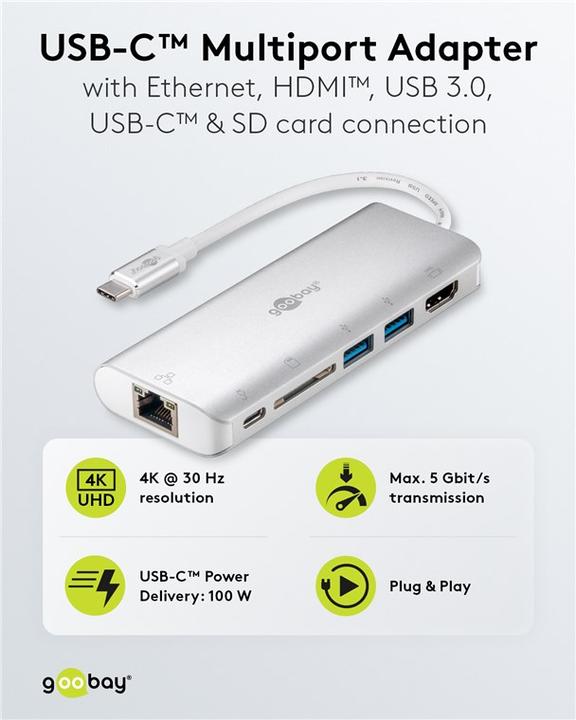 Actual product image Goobay USB-C (USB-C, 5 Ports)