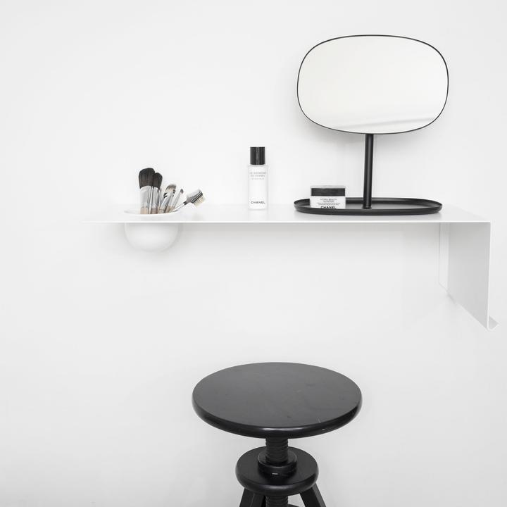 Actual product image Nichba Design Shelve01 Wall shelf with tray left (70 x 25 x 19 cm)