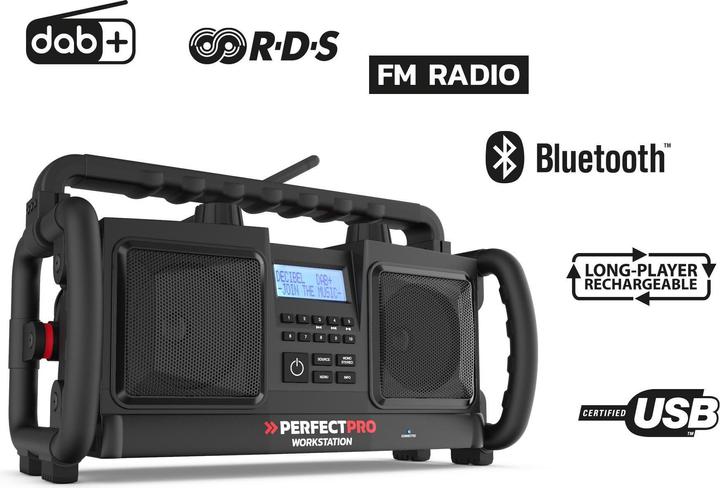 Produktbild PerfectPro Baustellenradio (DAB+, FM, Bluetooth)